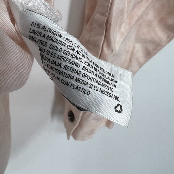 Universal Thread Shirt Pink Tie Dye Popover Button Down Long Sleeve - Picture 6 of 11